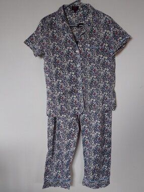 J.Crew Liberty Art Fabrics Sz S Pajama Set Peasant "June Meadow" floral print